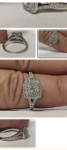 Classic Halo 1.00ct Diamond 10k White Gold Ring Size 7 - Picture 1 of 2