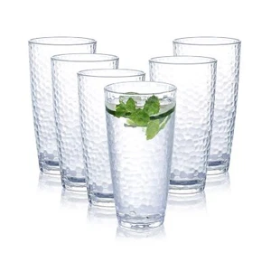 Plastic Unbreakable Tumblers Cups 25oz, Set of 6 Plastic Highball Drinking Gl... - Picture 1 of 7