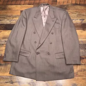 Vintage Givenchy Monsieur Double Breasted Blazer 46R Herringbone Wool Sport Coat - Picture 1 of 13