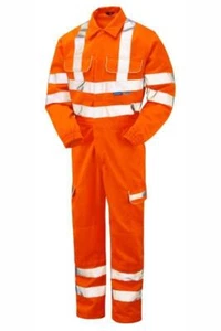 PULSAR® Rail high-visibility orange polycotton combat work coverall #PR339 - Picture 1 of 4