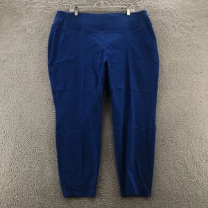 Worthington Skinny Pants Womens 22W (actual 41x28) Blue Flat Front Pull On NEW - Picture 1 of 21