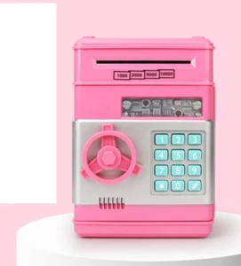 Electronic Piggy Bank ATM Password Cash Coin Money Saving for kids Gift Pink - Picture 1 of 1