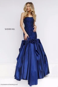 Sherri Hill 32360 dunkelblau Festzug Gala Kleid Dress Gr. 4 Neu mit Etikett - Bild 1 von 2