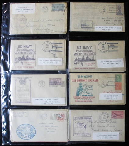 US Stamps Collection Lot of 24 1930s-40s Naval, Flight, Zeppelin, Covers Cover