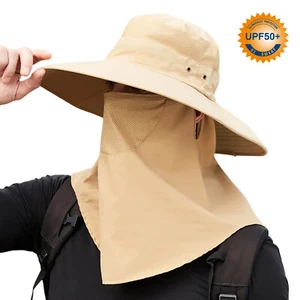 Wide Brim Sun Hat, UPF 50 + UV Protection Premium Bucket Hat with Neck Face Flap - Picture 1 of 21