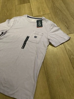 Camiseta Chap’s Hombres Coastland Lavado Bolsillo Logo Lavanda Pequeña NUEVA Foto 1 de 4