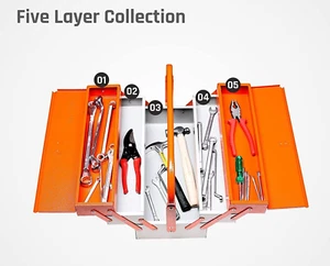Professional Iron Powder Coated 5 Shelf Tool Box - Picture 1 of 4