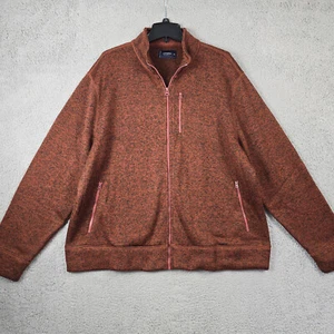 Lucky Brand SWEATER Fleece Mens 2XL XXL BROWN Full Zip Long Sleeve Pockets NWT - Picture 1 of 15