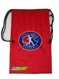 Subway Little League Baseball/Softball 17x11 Bolsa de equipo con cordón 2009 RARE - Imagen 1 de 5