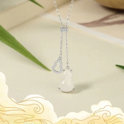 Collar de calabaza ajustable de plata de ley 925 para mujer regalos Foto 1 de 4