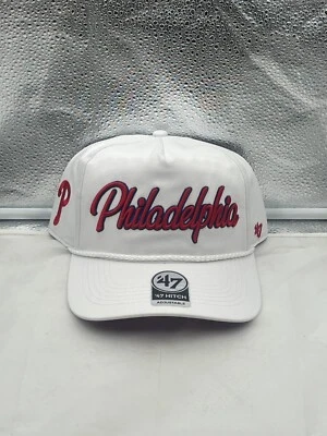 Philadelphia Phillies MLB '47 Blanco Script Enganche Cuerda Ajustable Snapback Sombrero Foto 1 de 4
