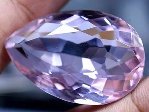 Lab Created 96.45 Ct Pink Brazilian Amethyst GGL Certified Pear Cut Amazing Gem - Picture 1 of 8