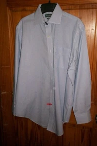 Ralph Lauren White Blue Stripe Mens Shirt - 15 1/2 EUC - Picture 1 of 4