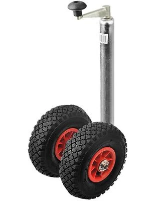Zwillingsstützrad Anhänger 48mm Doppel Stützrad Luftreifen 260x85mm Deichselrad - Bild 1 von 4