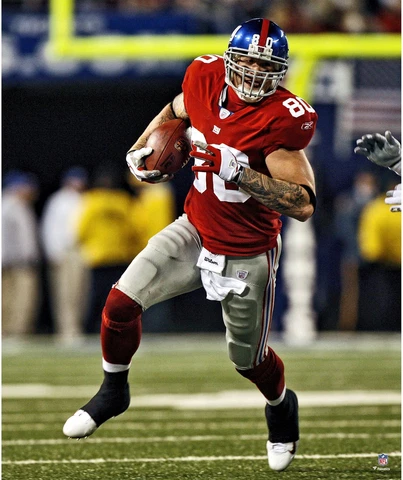 Jeremy Shockey New York Giants Unsigned Red Jersey Running Photograph Cover