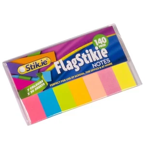 Stik-ie 140 Neon Colour Paper Page Index Tabs Small Notes Sticky Marker 55746 - Picture 1 of 3