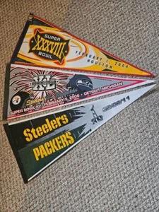 Set of 3 Super Bowl full size pennants: XXXVIII, XL and XLV. Reduced price - Picture 1 of 1
