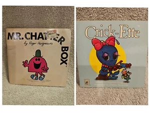 Mr.Chatterbox 1982,Roger Hargreaves/ Crick-ette 1985, Steven Cosgrove,  2.Bk Set - Picture 1 of 4
