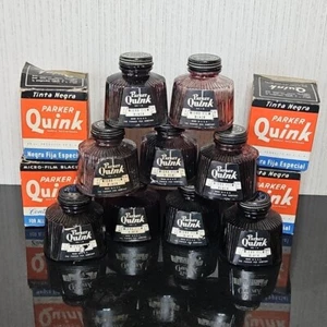 Parker Quink Bottled Ink Mixed Lot Micro Film Black Permanent for Pens Vintage - Picture 1 of 14
