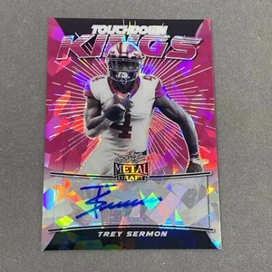 Trey Sermon Rookie Auto /5 Pink 2021 Leaf Metal Draft Touchdown Kings #TK-TS1 - Bild 1 von 10