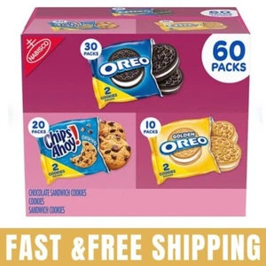Nabisco Sweet Treats Variety Pack, OREO & CHIPS AHOY! Cookies, 60 pk. FRESH - Picture 1 of 7