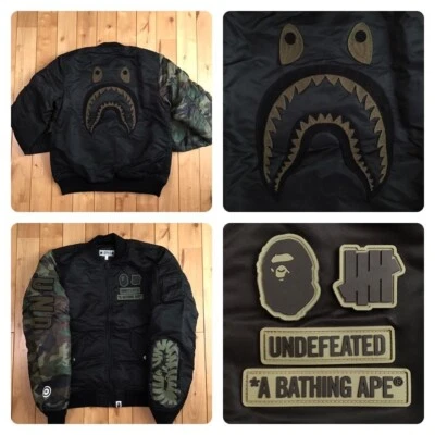 BAPE × undefeated shark MA-1 bomber jacket Black A Bathing Ape Size S - Image 1 of 4