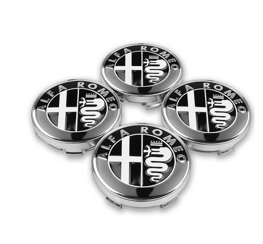 4pcs 60MM Car Wheel Center Caps Hubcaps Rim Caps For Alfa Romeo 147 156 Black - Image 1 of 1
