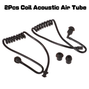 2Pcs Coil Acoustic Air Tube Earplug Replacement Fo Radio Walkie Talkie Earphone - Picture 1 of 7