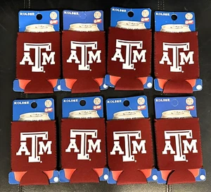 Texas A&M Aggies Beer Can Cozie Holder Insulated Can Cooler Lot of 8 - Picture 1 of 3
