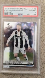 2018-19 Topps Chrome UCL Refractor Cristiano Ronaldo #100 PSA 10 GEM MT - Picture 1 of 4