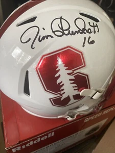 Jim Plunkett Signed Stanford Riddell F/S Speed Rep. Helmet (Schwartz COA) - Picture 1 of 4