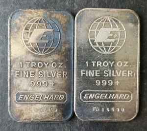 Two Engelhard 1oz Silver Bullhorn Bars - Picture 1 of 2