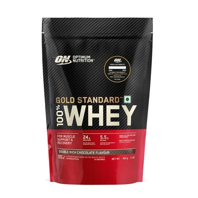 ON Gold Standard Whey 1 lb, chocolate doble rico, aislado Foto 1 de 4