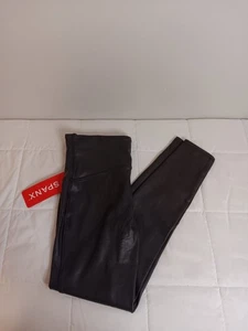 Spanx Ladies Black Faux Leather Legging Sz XL - Picture 1 of 7
