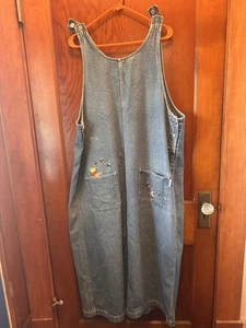 Vestido tipo jersey vaquero vintage Winnie the Pooh bordado con lechón para mujer 20 W midi - Imagen 1 de 23