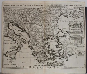 GREECE BALKAN COUNTRIES ITALY ROMANIA BULGARIA 1696 JAILLOT UNUSUAL ANTIQUE MAP - Picture 1 of 1