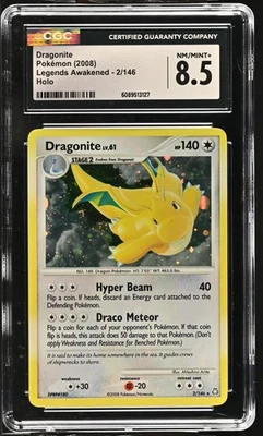 CGC 8.5 Dragonite 2008 Legends Awakened 2/146 Holo Pokemon Card - Image 1 of 2