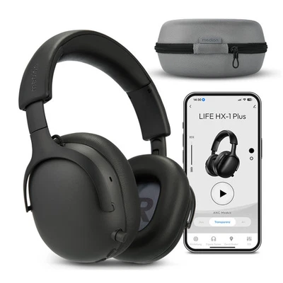 MEDION LIFE HX1 Plus Over Ear Kopfhörer Bluetooth ANC Wireless Schwarz - Bild 1 von 4