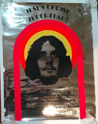 *RARE 1977 *JESUS CHRIST SUPERSTAR* FOIL THEATER POSTER – ANDREW LLOYD WEBBER* - Image 1 of 4