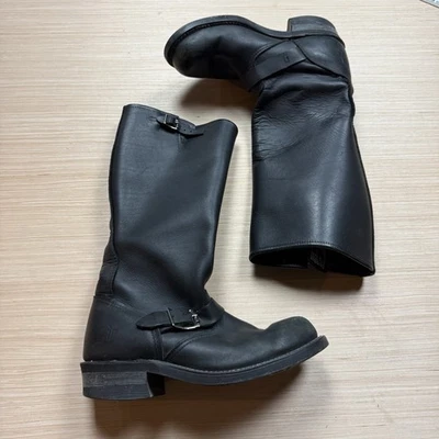 Frye Men’s Engineer Boots Vintage Size 9 M Black Leather Motorcycle - Image 1 of 4