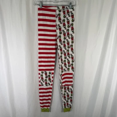 Hanna Anderson The Grinch Pajama Pants Girls 14 Red White Striped Organic Cotton - Image 1 of 4
