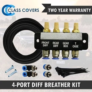 DIFF BREATHER KIT 4 POINT FOR TOYOTA LANDCRUISER 60 70 80 100 105 200 Series 4X4 - Picture 1 of 7