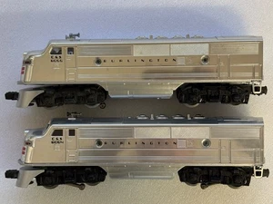 Lionel 6-8054 O Burlington Chrome Diesel Locomotive And 8055 NON-POWERED A-UNIT - Picture 1 of 23