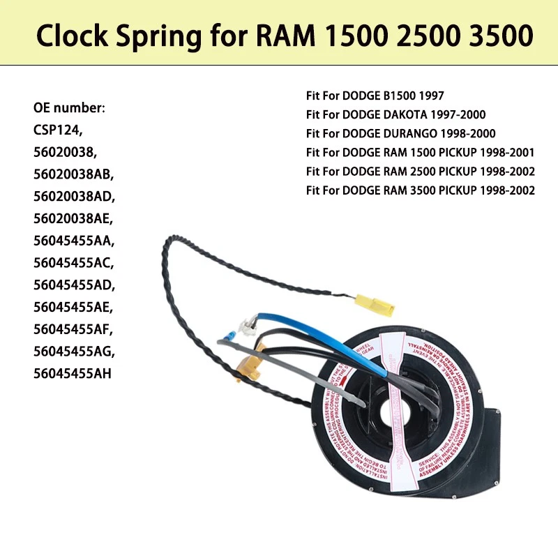 Clock Spring with Cruise Control for DODGE RAM 1500 2500 3500 1998-01 56045455AC - Image 1 of 4