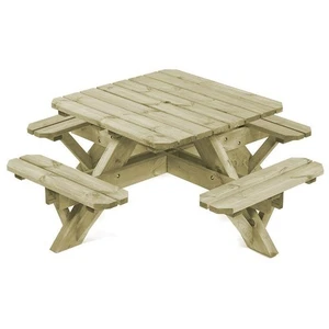 LeisureBench Ambleside Octagonal 8 Seat Wooden Picnic Table - 1850 x 1850 - Picture 1 of 5