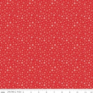 Peace on Earth Red Snowflakes 108" fabric by Riley Blake, WB14207, cotton - Picture 1 of 1