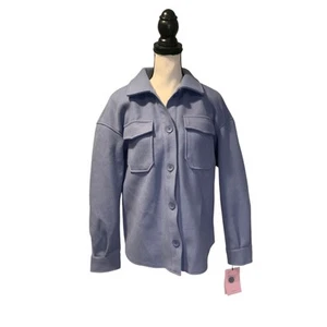 Woven Shacket Jacket Button Down Shirt - Picture 1 of 11