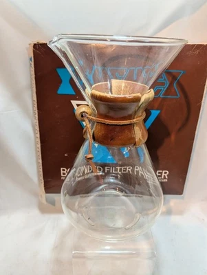 De colección Grande Chemex Verter Sobre Café Jarra + Filtros 11" MCM VERDE Sello Pyrex Foto 1 de 4