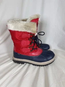 Khombu rot/marineblau Tess Winter/Regen Stiefel Kunstfell Stiefel 8M EUC! - Bild 1 von 10