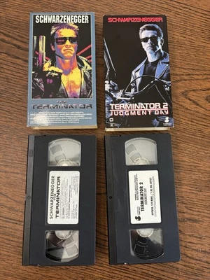 The Terminator 1 + 2 VHS Lot 1991-1992 Release Carolco Hemdale Blue Box VG+ - Image 1 of 4